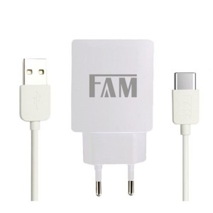 KIT CARREGADOR COM CABO TIPO C 1 USB 2.1A FKT-120C