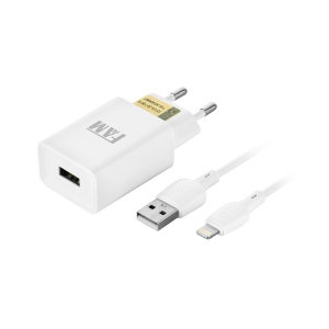 CARREGADOR COM CABO IPHONE 1 USB 2.1A FKT-1505 ANATEL