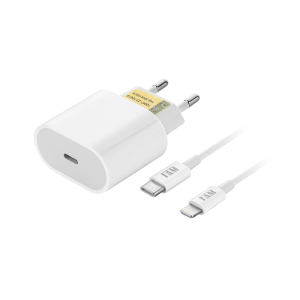 KIT CARREGADOR COM CABO LIGHTNING/TIPO C 1 USB 20W FKT-PD525 ANATEL