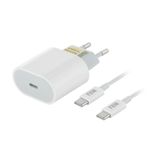 KIT CARREGADOR COM CABO TPC/TPC 1 USB 20W FKT-PD52C ANATEL